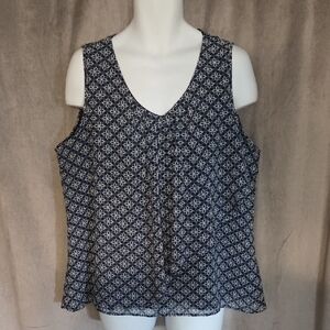 Ricki's Size 16 Dark Blue Geometric Sleeveless Blouse